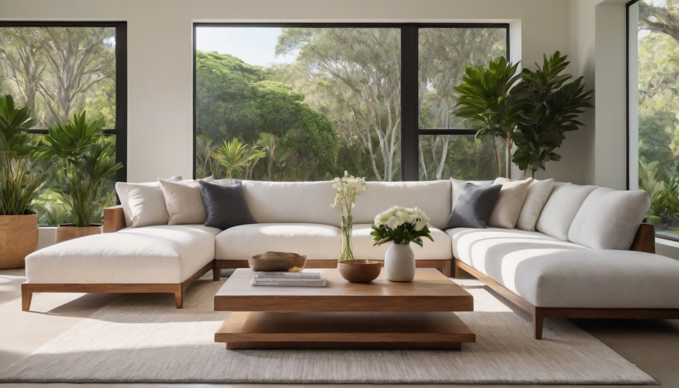 A bright and clean modern living room in Florida, representing a professional cleaning service result.