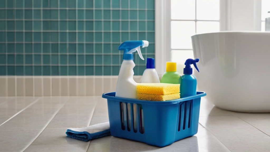 Professional cleaning supplies ready for use in a home.