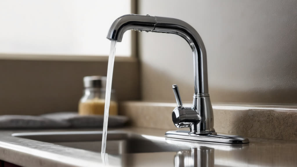 Close up of a polished, sparkling clean kitchen faucet after a deep cleaning service.