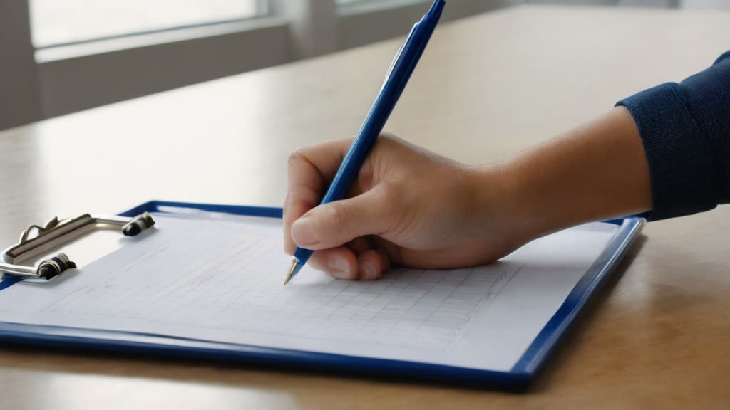 A person reviewing a cleaning checklist to ensure quality control.