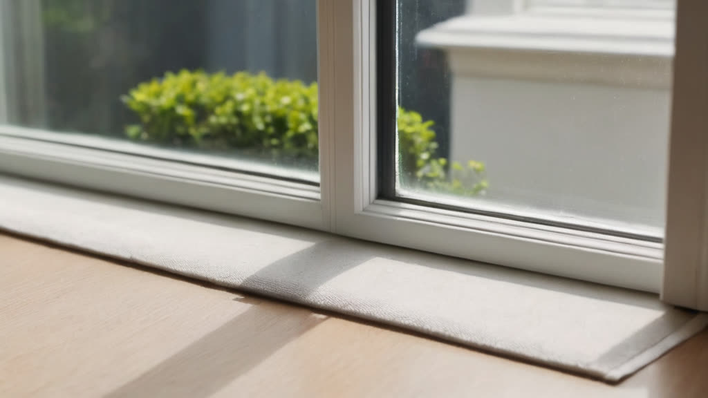 Wiping down a clean window track to ensure a proper seal.