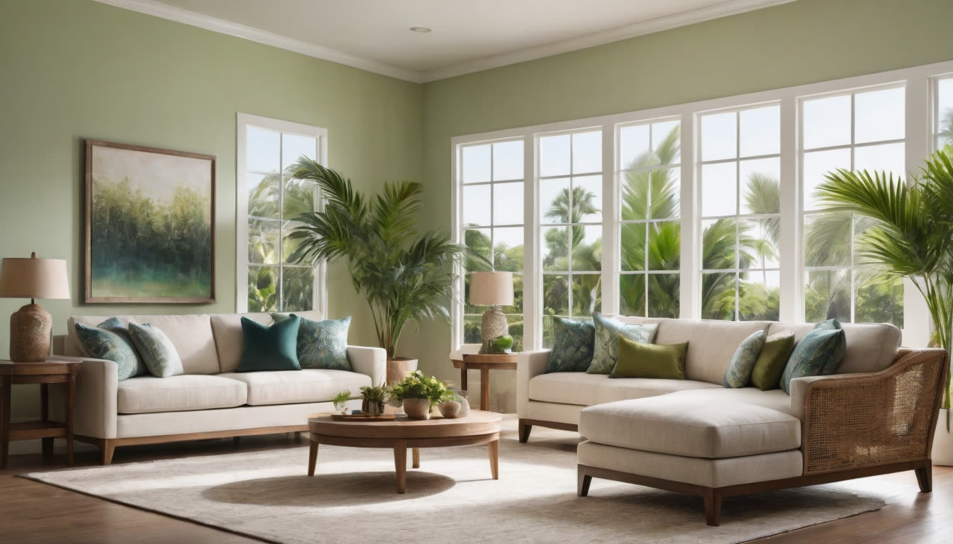 A bright and clean modern living room in Florida, representing a well-maintained home.