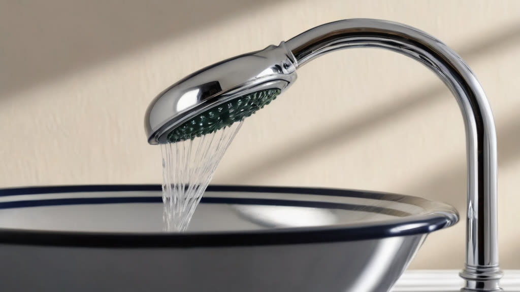 Showerhead soaking in white vinegar to remove mineral buildup
